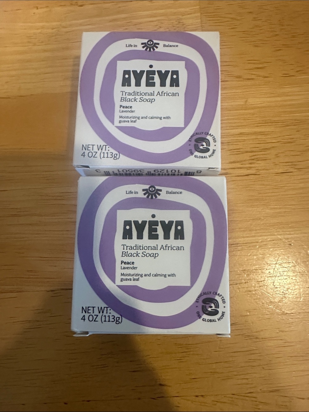 AYÉYA Traditional African Black Soap - Lavender (2 Bars)